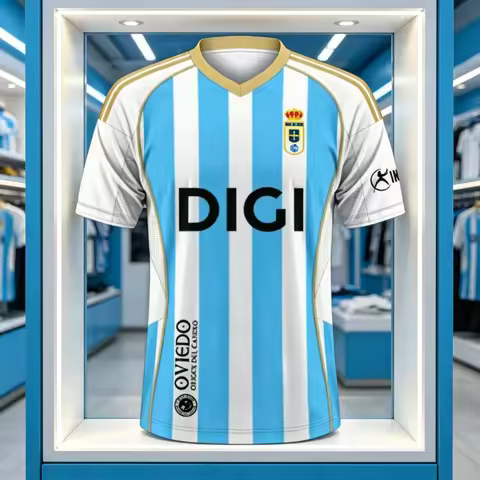 2026 New Unisex Real Oviedo Centenary Away Jersey Short Sleeved Summer Breathable Fashionable Family