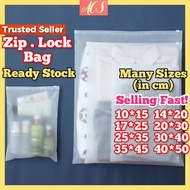 Zip Lock Plastic Bag (Frosted) READY STOCK Plastic Storage Bag for Cloth Bra Panties Zip Storage Beg