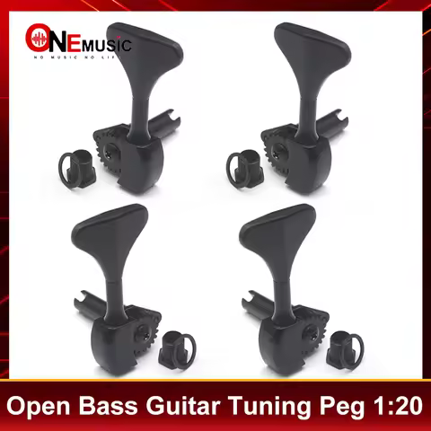 Open Bass Guitar Tuning Peg Fish Tail Tuning Keys Ratio 1:20 Machine Heads for Electric Bass Black/G