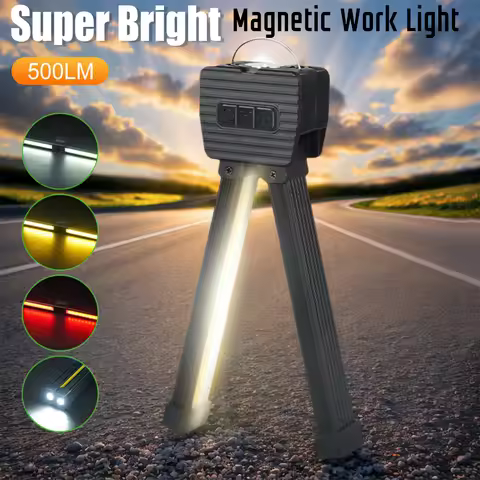 Super Bright Magnetic Work Light 1200mAh Flashlight Rechargeable LED Worklight Portable Gym Lamp Gar