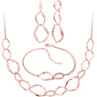 14K Gold Plating Gold needle Earring + Necklace + Bracelet set