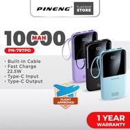 [NEW] Pineng PN-797PD 10000mAh 22.5W Fast Charge Powerbank Built in Cables Type-C & Fruit PN797