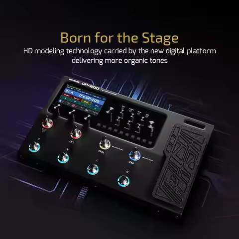 VALETON GP-200 Guitar Bass Amp Modeling IR Simulation Multi-Effects FX Loop MIDI I/O Expression Peda