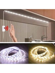 1個智能led紅外線感應條形燈,2m/3m/5m長,usb供電dc5v,暖白色,120/180/300 Leds,適用於廚房/衣櫃/臥室裝飾