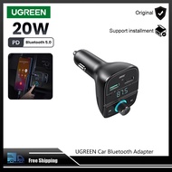 UGREEN อะแดปเตอร์บลูทูธสำหรับรถยนต์-เครื่องส่งสัญญาณ FM ในรถบลูทูธ PD/QC 3.0ที่ชาร์จแบตในรถ iPhone 1