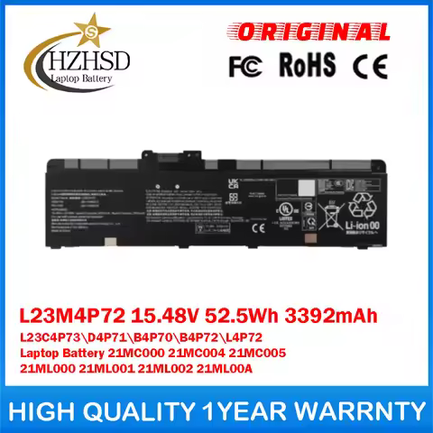 L23M4P72 15.48V 52.5Wh 3392mAh L23C4P73\D4P71\B4P70\B4P72\L4P72 Genuine Original Laptop Battery For 
