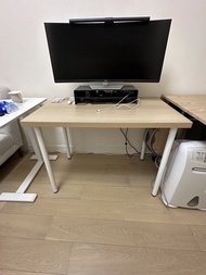 1. 書枱 尺寸：長100cmx濶60cmx高73.5cm  2. 摺疊飯枱 尺寸：高122cmx濶80cmx高76.5cm連4張摺椅