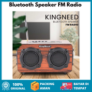 Bluetooth Speaker FM Radio Wood Design / Speaker Bluetooth Blutut bass Besar Aktif Advance Portable 