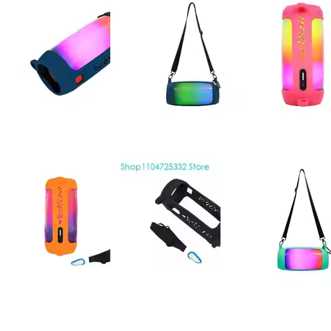 P5EA Multi-functional Silica Gel Travel Protective for Case for JBL Pulse 4 Speaker Audio Storage Sh