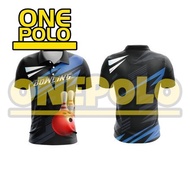 Onepolo Blue Bowl Blitz Baju Bowling Jersey Custom Name Bowling Pickle Ball Jersey