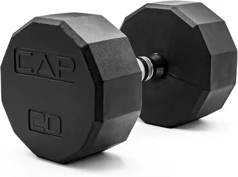 Coated Hex Dumbbell Weight | 12-Sided - Chrome Handle 20 lb