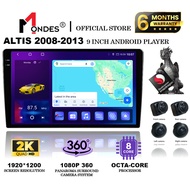 MONDES TOYOTA ALTIS 2008 - 2013 2K Q-LED CAR ANDROID PLAYER WITH 360 CAMERA (9"/8GB RAM 128GB CARPLA