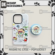 DKshop Magnetic Case – Shin Pencil Boy, PopSocket Included, Shockproof, Magnetic Suction for Phone