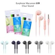 U19 Macaron Handsfree Headset Macaron Matte Colow Hifi Extra Bass Earphone/
