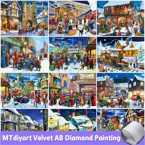 AB New Diamond Painting House Street Cross Stitch Portrait Diamond Mosaic Landscape DIY Embroidery W