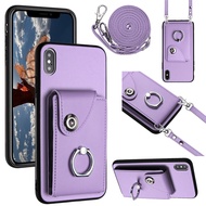 Handstrap Ring Phone Case For iPhone 7 8 SE 2020 XR XS MAX  11 Pro Card Slot Wallet Holder Cover