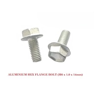 [READY STOCK] ALUMINIUM HEX FLANGE BOLT (M6 x 1.0 x 14mm)