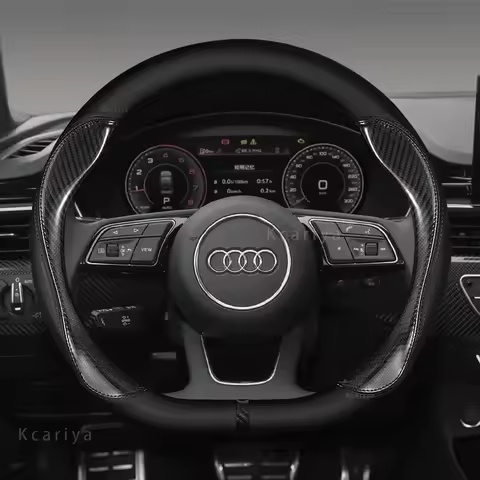 Car leather Steering-wheels Cover 37 38cm 15" non slip for Audi A1 A2 A3 A4 A5 A6 A7 A8l Q2 Q3 Q5 Q7