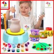 DIY Kids Pottery Wheel Art Craft Kit AirDry Clay Color Paint Toy Education Activity Children Seni Tembikar Tanah