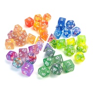7pcs Dice Beautiful Color D&D d4,d6,d8,d10,d%,d12,d20 Polyhedral Game Pieces