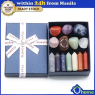 【SOYACAR】7 Chakra Reiki Healing Crystal Wands 6 Faceted Crystals Irregular Gemstone Natural Stones