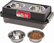 IRIS USA 2-in-1 Elevated Dog Bowls 6" H with Airtight Pet Food Storage Container Holds Up to 5 Lbs, 