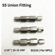 Stainless Steel Union 1/16" HPLC LC Two-Way Straight Connector Fitting