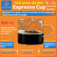 Cc 100ml Double Mouth Milk Coffee Jugs Small Glass Cup Espresso Mug High Temperature Resistant Glass
