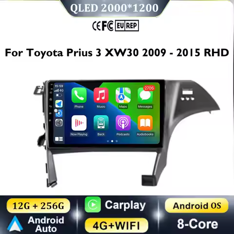 Android 15 For Toyota Prius 3 XW30 2009 - 2015 Right Hand Driver Car Radio Screen Multimedia Player 