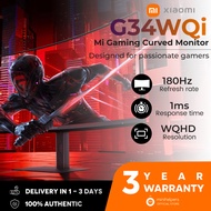 【3 YEAR WARRANTY】Xiaomi Mi Curved Display G34WQi 34-inch Gaming Monitor | WQHD | 180Hz | 1ms Respons