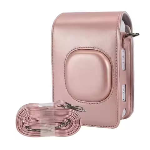 Compact Size Instant Camera Case Bag PU Leather with Shoulder Strap Compatible with Fujifilm Fuji In