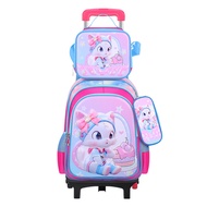 2025 new elementary school student Kuromi trolley school bag lunch bag pencil bag three-piece set 17