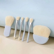 ชุดแปรงแต่งหน้าเดินทางขนาดเล็ก 6 ชิ้น - มือจับ ABS ที่ทนทาน ขนสัตว์ไนล่อนนุ่ม สำหรับตา แก้ม รองพื้น 