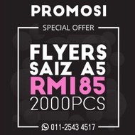 Print Flyers Murah  Saiz A5 Simili Paper