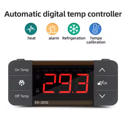 220V Digital Temperature Controller EK-3010/EK-3020/EK-3030 Refrigerator Refrigeration Defrost Therm