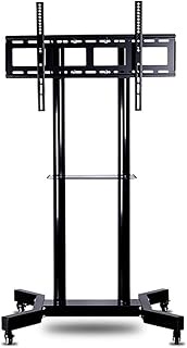 TV Mount,Sturdy Wall-Mounted Monitor Stand 32-70 inch TV Floor Black Rack, Wrought Iron Vertical Pulley Display Bracket