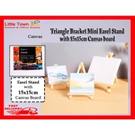 Tabletop art easel triangular mini easel stand wooden with 15x15cm canvas board