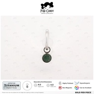 FiBiCandy CHRM011 Arli Charm ASTM F136 Titanium Earring Dangling Jade Clear CZ