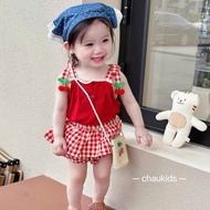 Babyshop88vn short-sleeved bodysuit for boys and girls M22.25-1 Jumpsuit with 2-strap shirt and stri