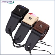 AMAZ Electric Guitar Strap Acoustic Folk Guitarra Vintage Pentagram Guitar Straps with Pick Pocket (Without pick)