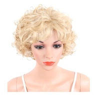 REHANA HAIR Women's Curly Blonde Wig Korean Style Wig natural Curl Wig Curly Hanging Wig Blonde Wig 