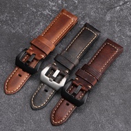 Retro Handmade Italian Cow Leather Watch Strap 20 22 24 26mm Fit Fossil Pam Male Leather Bracelet