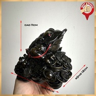 Feng shui 3-legged toad stone statue - Feng shui toad statue holding gold coins and feng shui fortun