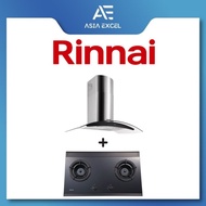 RINNAI RH-C209-GCR 90CM CHIMNEY HOOD + Rinnai RB-2GI Built-in 2 Burner Inner Flame Hob