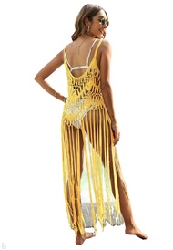 Bikini Dệt Kim Nhiều Màu Sắc Có Dây Đeo Beach Cover up Beachwear Váy Beach Dệt Kim Ruy Băng Dây Đeo