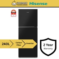 HISENSE 240L 2-DOOR INVERTER FRIDGE BLACK RT286N4ABN1