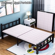 Ranjang Lipat Besi Folding Bed Portable Dipan Lipat Escort Bed Kayu