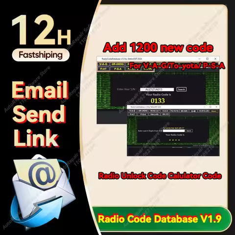 Radio Code Database V1.9 Radio Unlock Code Calulator Code New Add for PSA for Fiat for Audi for Toyo