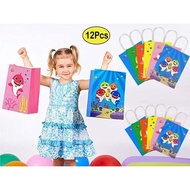 online 12pcs Baby Shark Party Bags for Baby Birthday Party Supplies Favors Gift Paper Bags