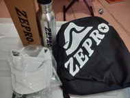 zepro路跑 黑色背包+白色遮陽帽+不鏽鋼水壺整組一起賣